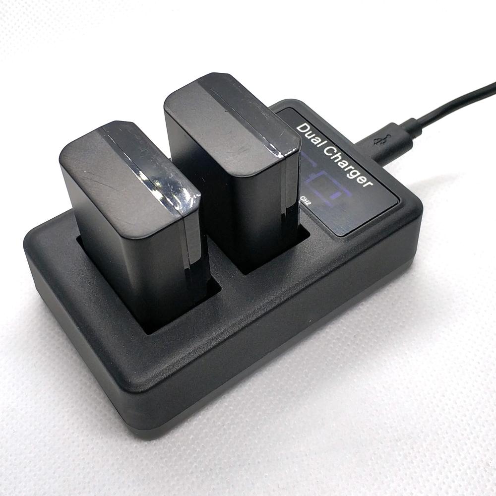 Изображение товара: Аккумулятор 2000 мАч для телефона, двойное зарядное устройство USB со светодиодной подсветкой для Sony Alpha a6500 a6300 a7 7R a7R a7R II a7II