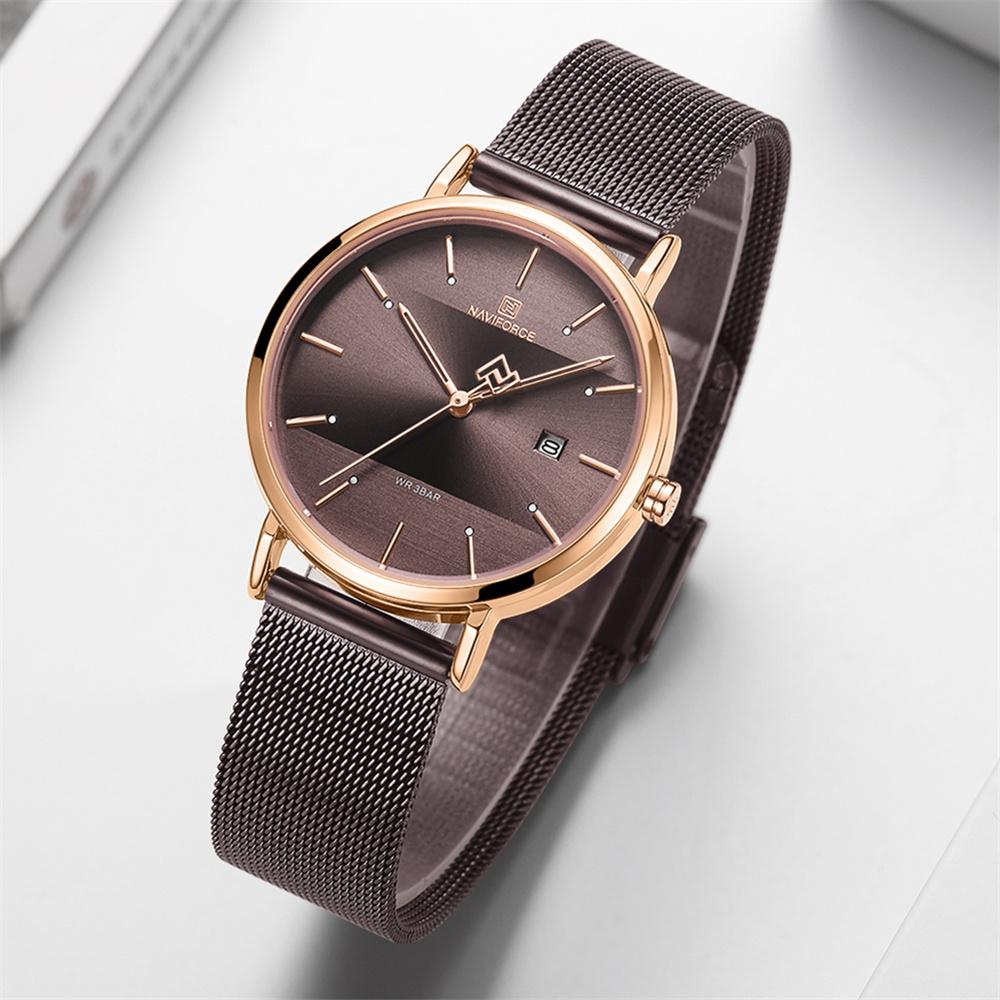 Изображение товара: Женские наручные часы NAVIFORCE, кварцевые наручные часы с ремешком из нержавеющей стали, 2019