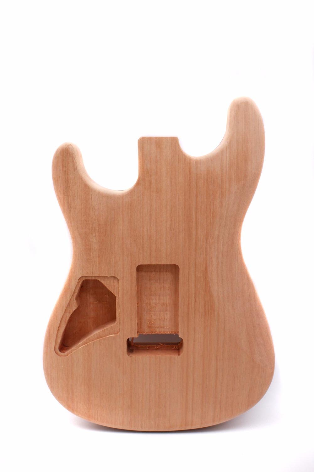 Изображение товара: Необработанный корпус гитары HH, необработанный цельный, из красного дерева, для самостоятельной сборки электрогитары