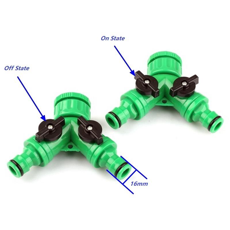 Изображение товара: Двусторонний разветвитель шаровой кран, Y-образные быстроразъемные соединители, 1 шт., 1/2 или 3/4 дюйма, соединитель для садового капельного оросительный кран