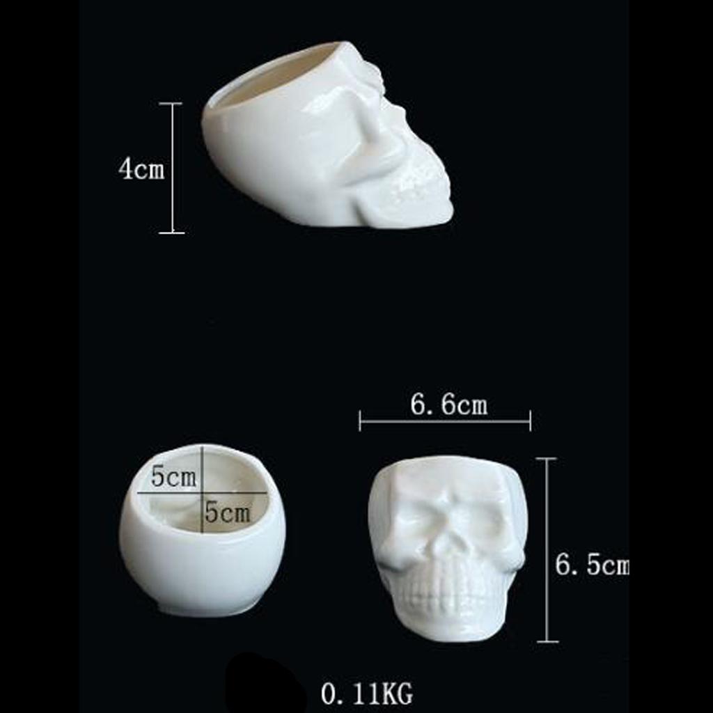 Изображение товара: Искусственная керамическая кружка в форме черепа, цветочный горшок, миска для растений, садовый плантатор