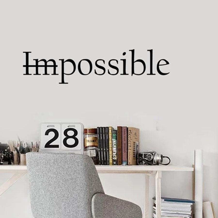 Изображение товара: Виниловая наклейка на стену офисные наклейки мотивация слова цитаты невозможно вдохновляющие буквы X182