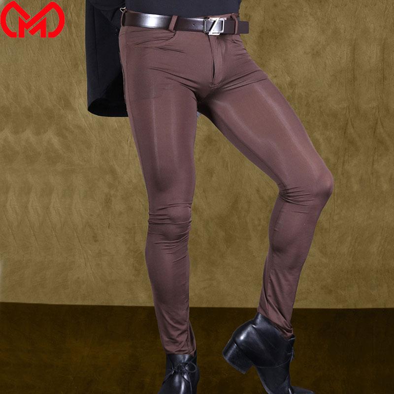 Изображение товара: MEISE ледяные шелковые прозрачные эластичные облегающие брюки, прозрачные брюки, брюки-карандаш, Эротическое нижнее белье, Клубная одежда для геев, большие размеры