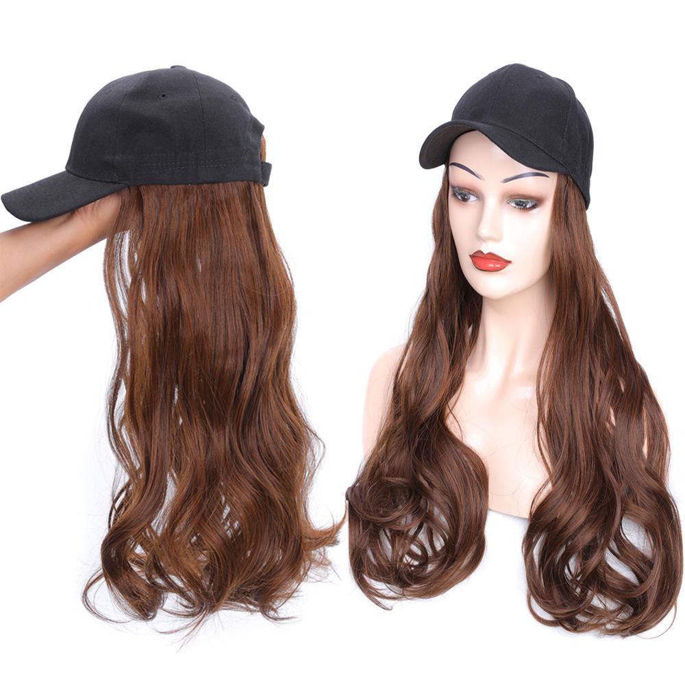 Изображение товара: Парик jeedou из синтетических волос с бейсбольной кепкой, натуральные волнистые черные и коричневые женские парики разных цветов для девушек