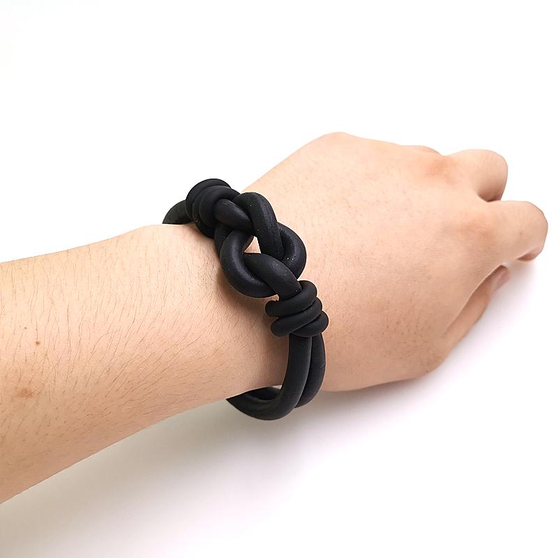 Изображение товара: YD & YDBZ дизайнерские браслеты ручной работы для женщин 2019 новый резиновый браслет связать Модные аксессуары Оптовая Продажа черные и серые цепочки