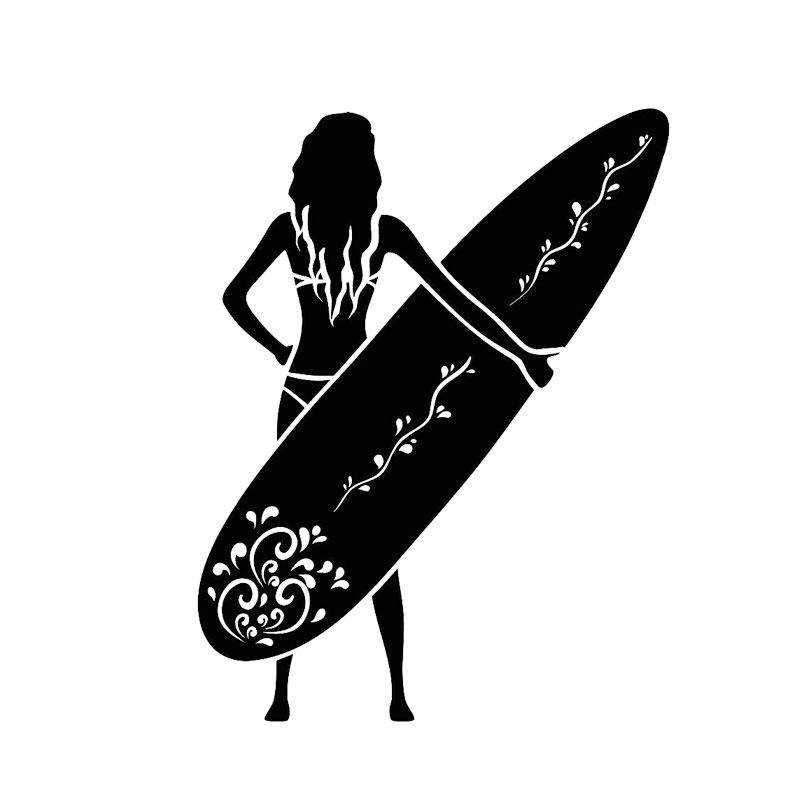 Изображение товара: YJZT сексуальная девушка серфинг водные виды спорта Спальня виниловые наклейки на стены Наклейка декоративная на выключатель декор хорошее-качество 8SS2199