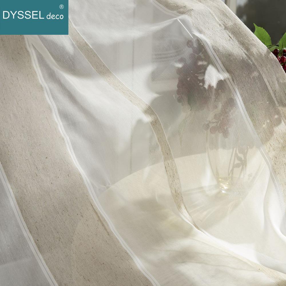 Изображение товара: Современные тканевые занавески Dyssel, белые, серые, полосатые, тюлевые, для дома, занавески для гостиной, спальни