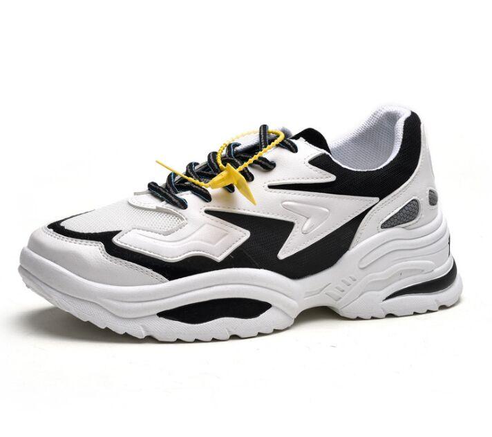 Изображение товара: Новинка 2019, кроссовки на массивной платформе для мужчин и женщин, белая женская прогулочная обувь, женские кроссовки большого размера 35-46