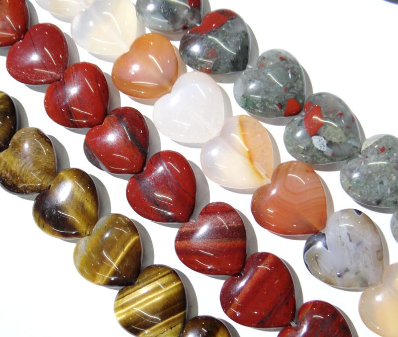 Изображение товара: 20x20 мм натуральный камень кварц Кристалл Агаты Опалит бирюзы сердце бусины для DIY ювелирных изделий ожерелье кулон 10 шт Strand