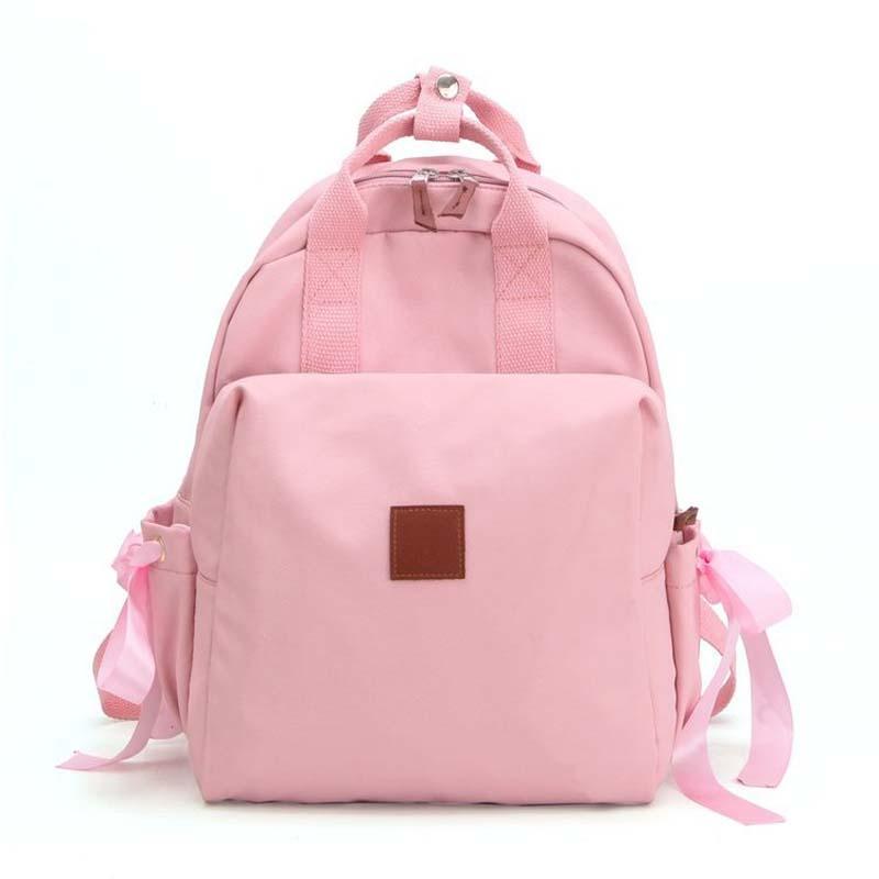 Изображение товара: Японский Рюкзак 5 шт./лот, однотонная школьная сумка для девочек, милый рюкзак с бантом, женский рюкзак
