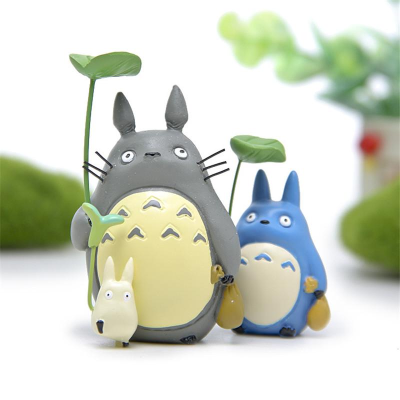 Изображение товара: Аниме Мой сосед орех микро пейзаж DIY Xiaomei Totoro с зонтиком листья Кукла Смола экшн-Фигурки игрушки для детей Коллекция