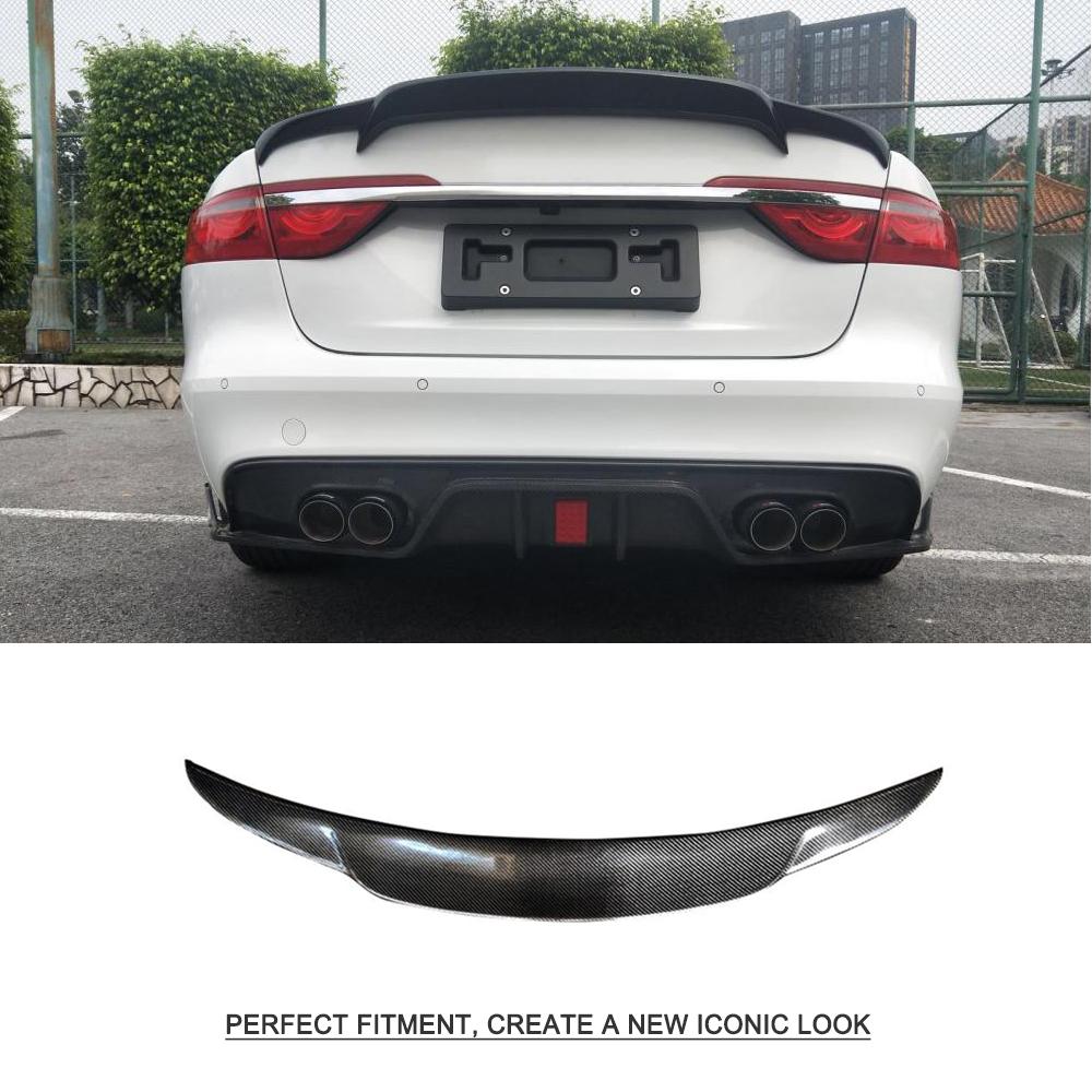 Изображение товара: Автомобильный задний спойлер для крыла багажника для Jaguar XF XFL Standard 2016 - 2019 не для Sportbrake, спойлер для ботинок из углеродного волокна