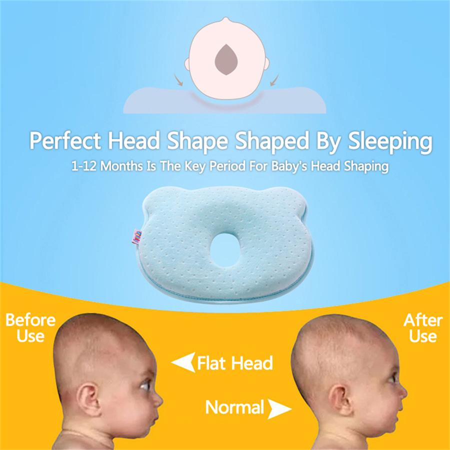 Изображение товара: Анти-с плоской головкой, детская подушка для новорожденного из пены с эффектом памяти для малышей Подушка под голову Поддержка с защитой от падения, подушка для шеи ребенка при условии