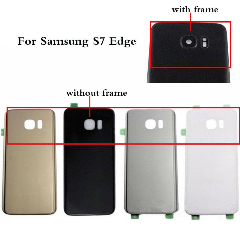 Изображение товара: Стеклянная задняя крышка батарейного отсека для Samsung Galaxy S7 edge G935F, замена с/без задней камеры, стеклянная рамка объектива