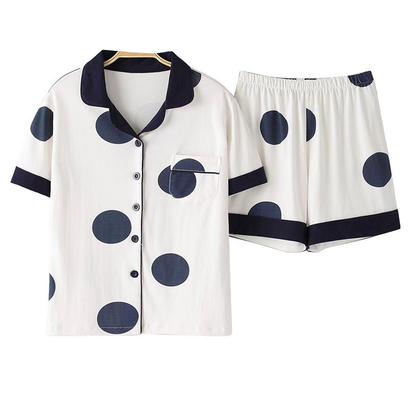 Изображение товара: Женское летнее кимоно в японском стиле, кардиган, хлопковые шорты с коротким рукавом, пижама, повседневные тонкие пижамные комплекты из двух предметов, пижамный комплект