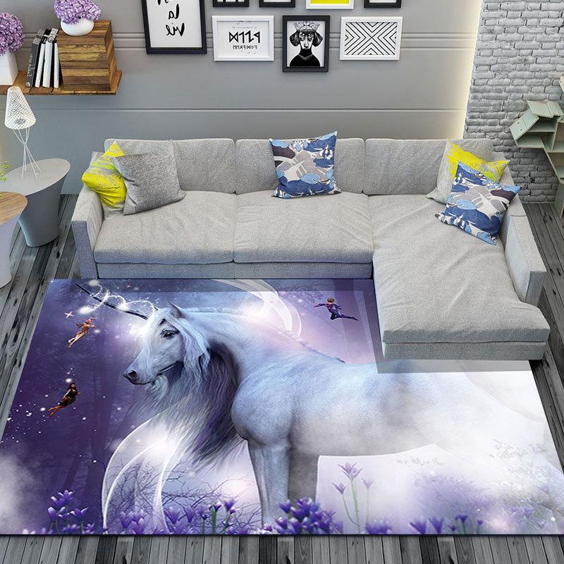 Изображение товара: Спальня ковер в виде единорога из мультфильма, 3D печатных детская комната ковры для игры для Гостиная коврики для дома, гостиной домашний декор коврики/ковер