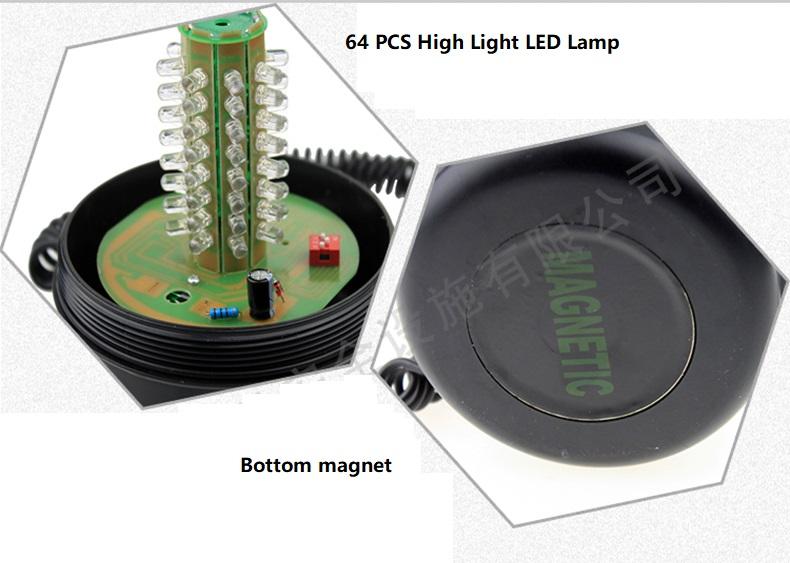 Изображение товара: Высокоинтенсивные магнитные сигнальные лампы сигнальные огни транспортных средств, с высокой яркостью, с присоской на крышу, для безопасности дорожного движения
