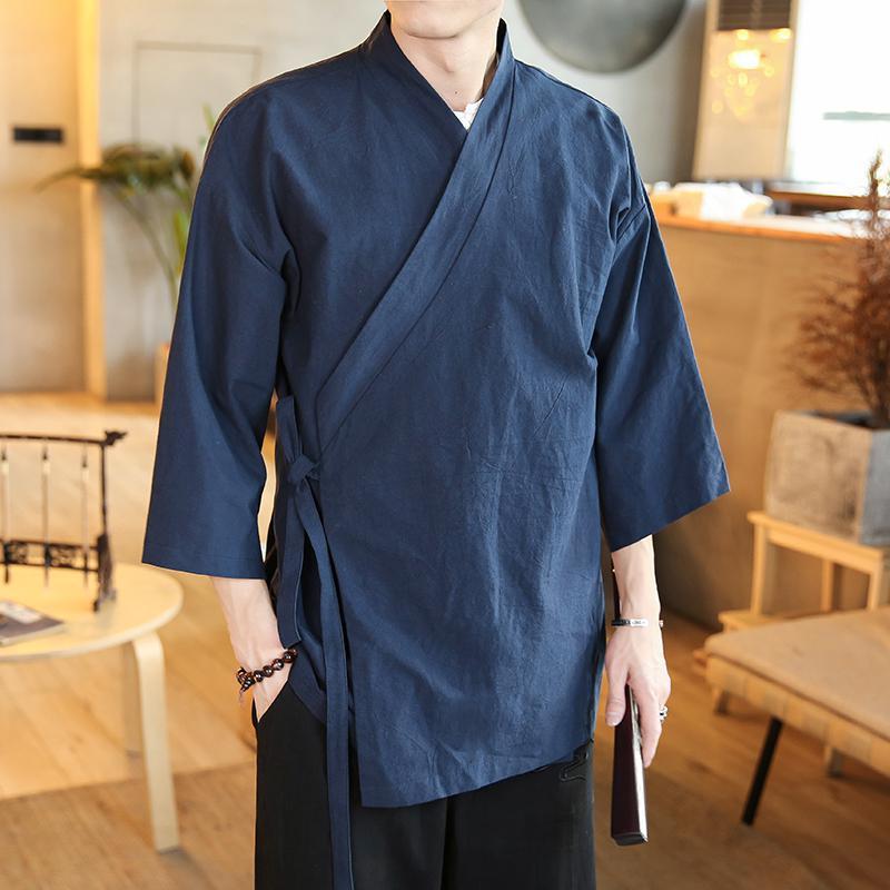Изображение товара: Женская рубашка-кимоно с рукавом 3/4, свободного покроя