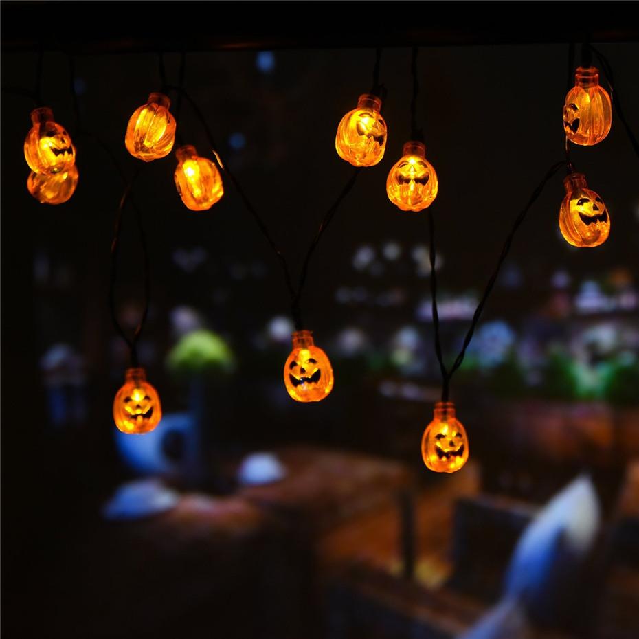Изображение товара: Хэллоуин СВЕТОДИОДНЫЙ Скелет ручной декоративная светящаяся гирлянда 5 м 50 светодиодная батарея мощность Сказочный свет Хэллоуин трюк или лечение вечерние Декор