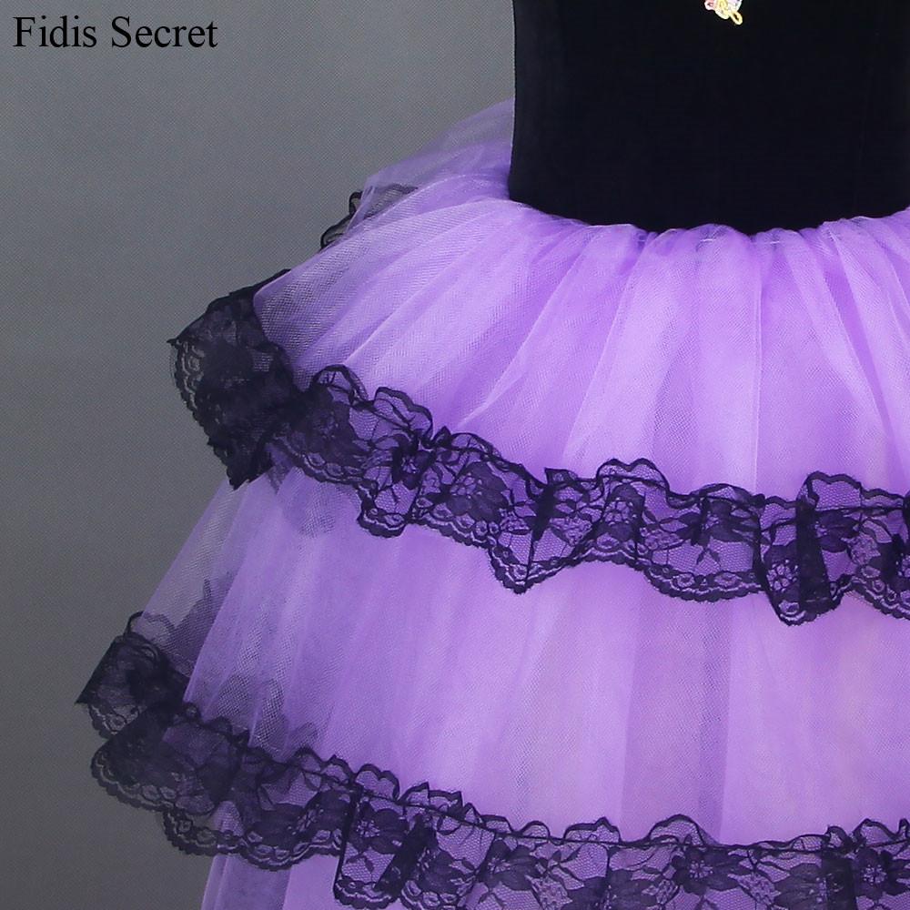 Изображение товара: Черный бархатный лиловый тюль, романтичное балетное длинное платье для девочек/женщин, костюм для выступления на сцене, балерина, пачка, Одежда для танцев