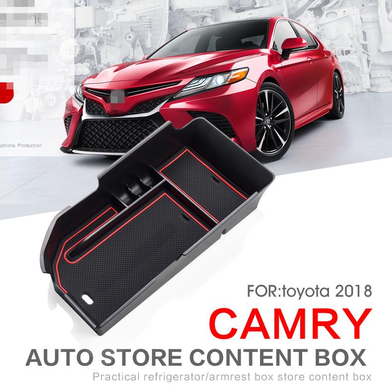 Изображение товара: Подлокотник для центральной консоли автомобиля, коробка для хранения, органайзер, аксессуары для Toyota Camry 2018 2019 LHD