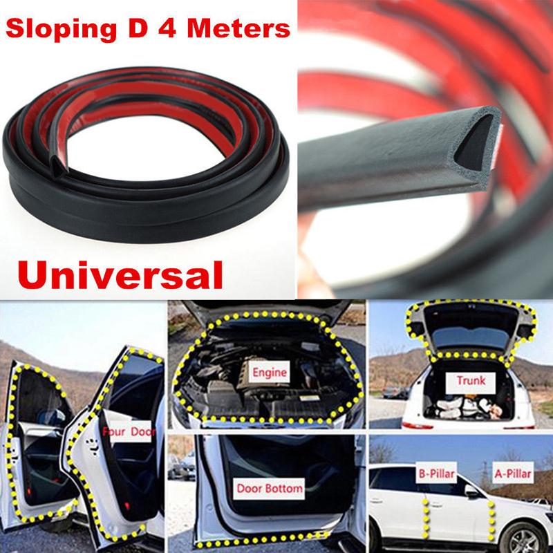 Изображение товара: Sloping D Shaped Car Door Seal Strip&4m Trunk Hood Edge Insulation Trim Durable