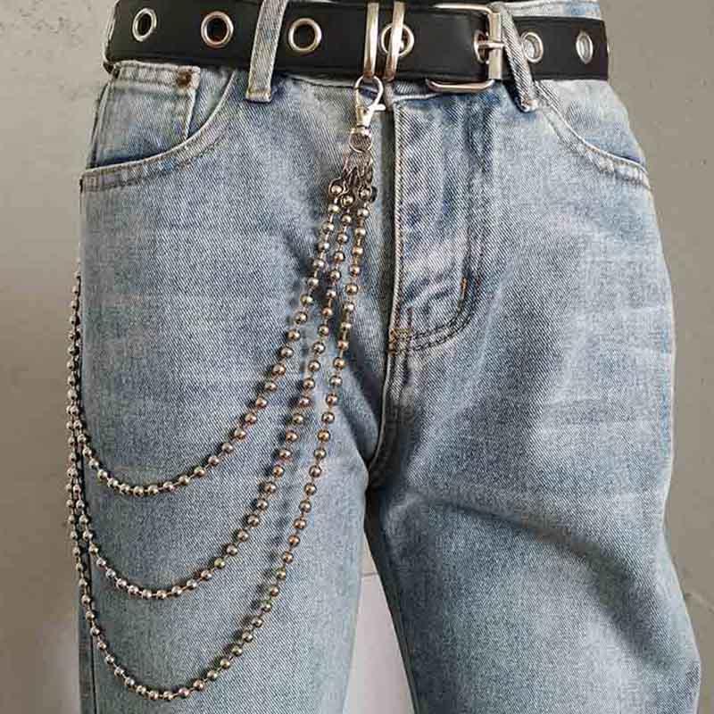 Изображение товара: Панк мужской кошелек пояс-цепочка шаровые брюки с металлической цепью цепочка для джинсов брюки модные ювелирные изделия унисекс