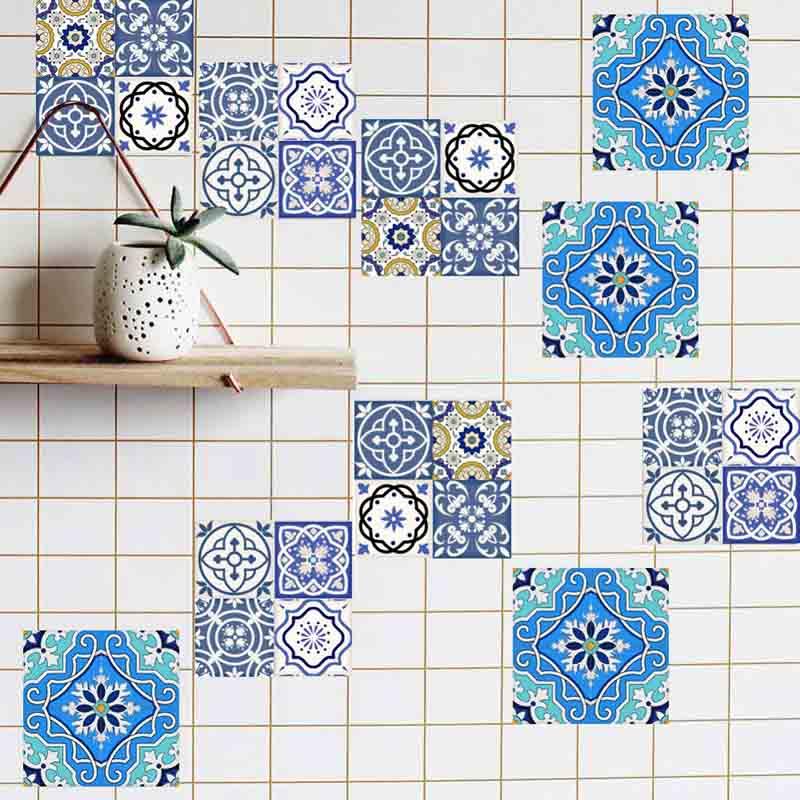 Изображение товара: 20pc 10/15/20cm DIY Mosaic Wall Tiles Stickers Waist Line Wall Sticker Kitchen Adhesive Bathroom Toilet Waterproof PVC Wallpaper