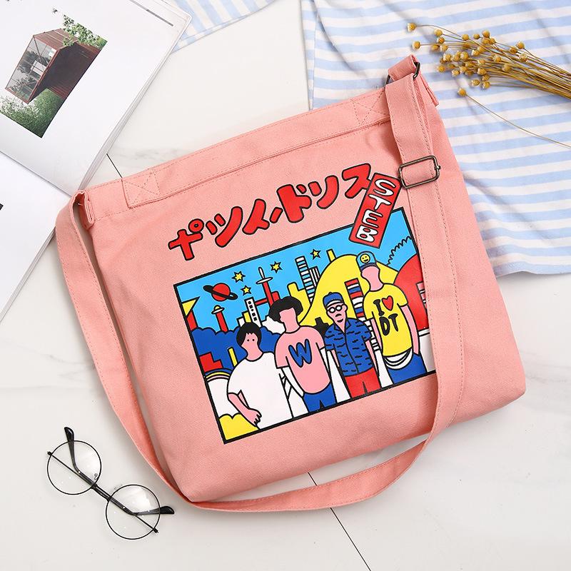 Изображение товара: Холщовая Сумка-тоут PURFAY для женщин, складная дамская сумочка на плечо для покупок в японском стиле, повседневный тоут для покупок