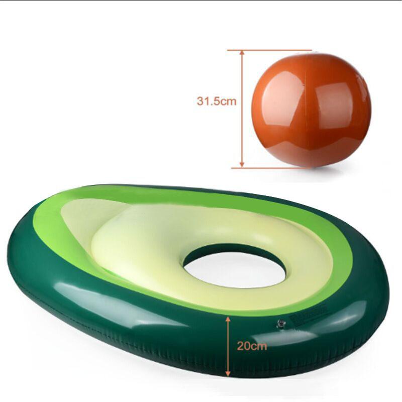 Изображение товара: Надувной бассейн авокадо, плавающий ряд, летняя пляжная игрушка-плот для водных видов спорта, воздушная подушка для детей и взрослых, высокое качество