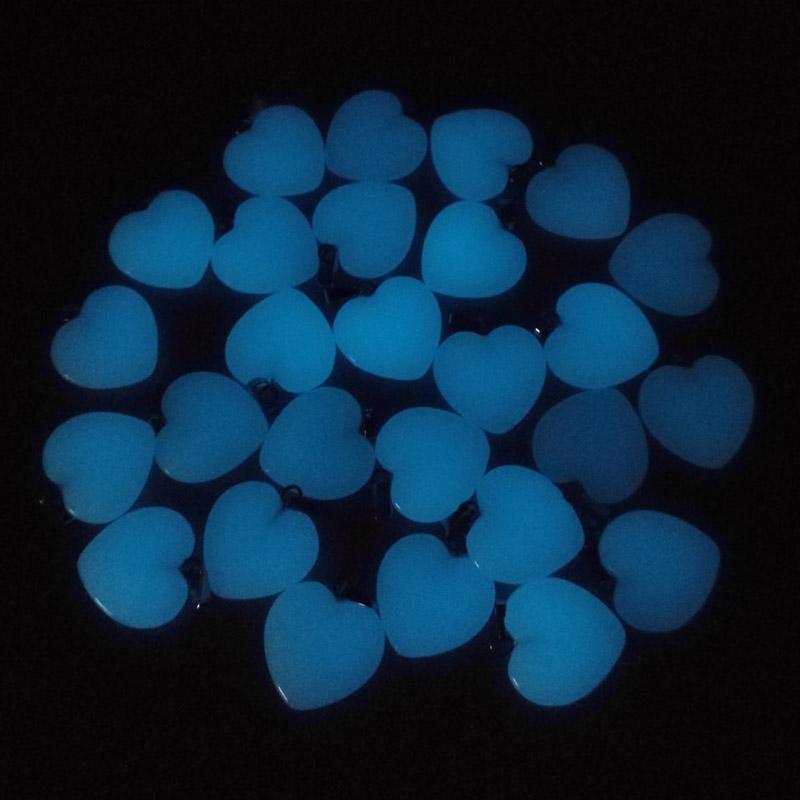 Изображение товара: fashion 50pcs/lot charm Glow in the Dark Luminous heart stone Pendants & necklaces for Jewelry making Free shipping Wholesale