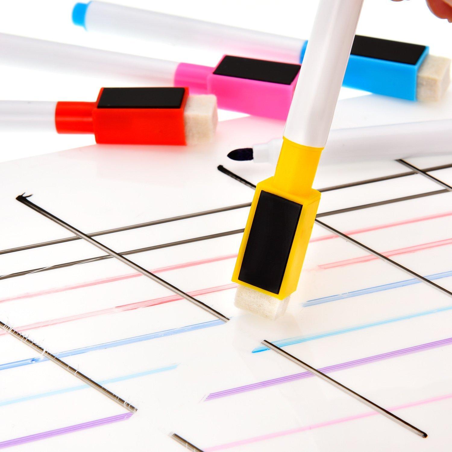 Изображение товара: Стираемая магнитная доска, маркерная ручка, белая доска, ручка с тонким наконечником с ластиком, резиновая детская ручка для рисования, кисть, 10 шт.