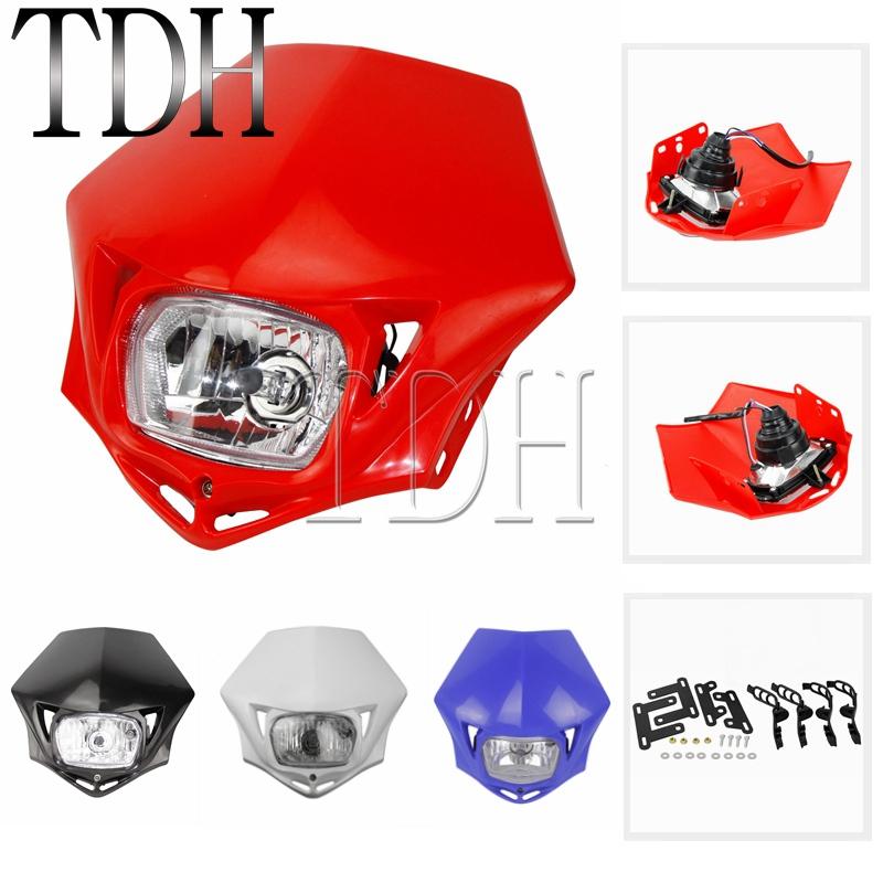 Изображение товара: Красная фара для мотокросса, фара дальнего/ближнего света для мотоцикла, двойная фара для Honda XR CRF EXC SX Yamaha YZ YZF WR