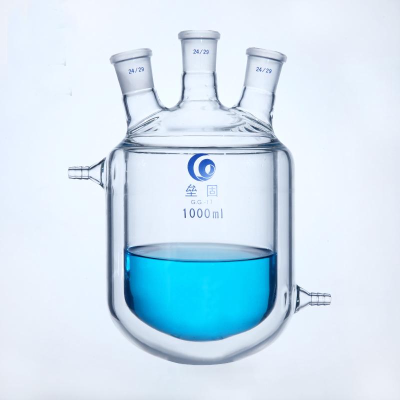 Изображение товара: Реакционная бутылка с тремя горлышками, толстая настенная колба из боросиликатного стекла, лабораторный реактор для пилотных заводов