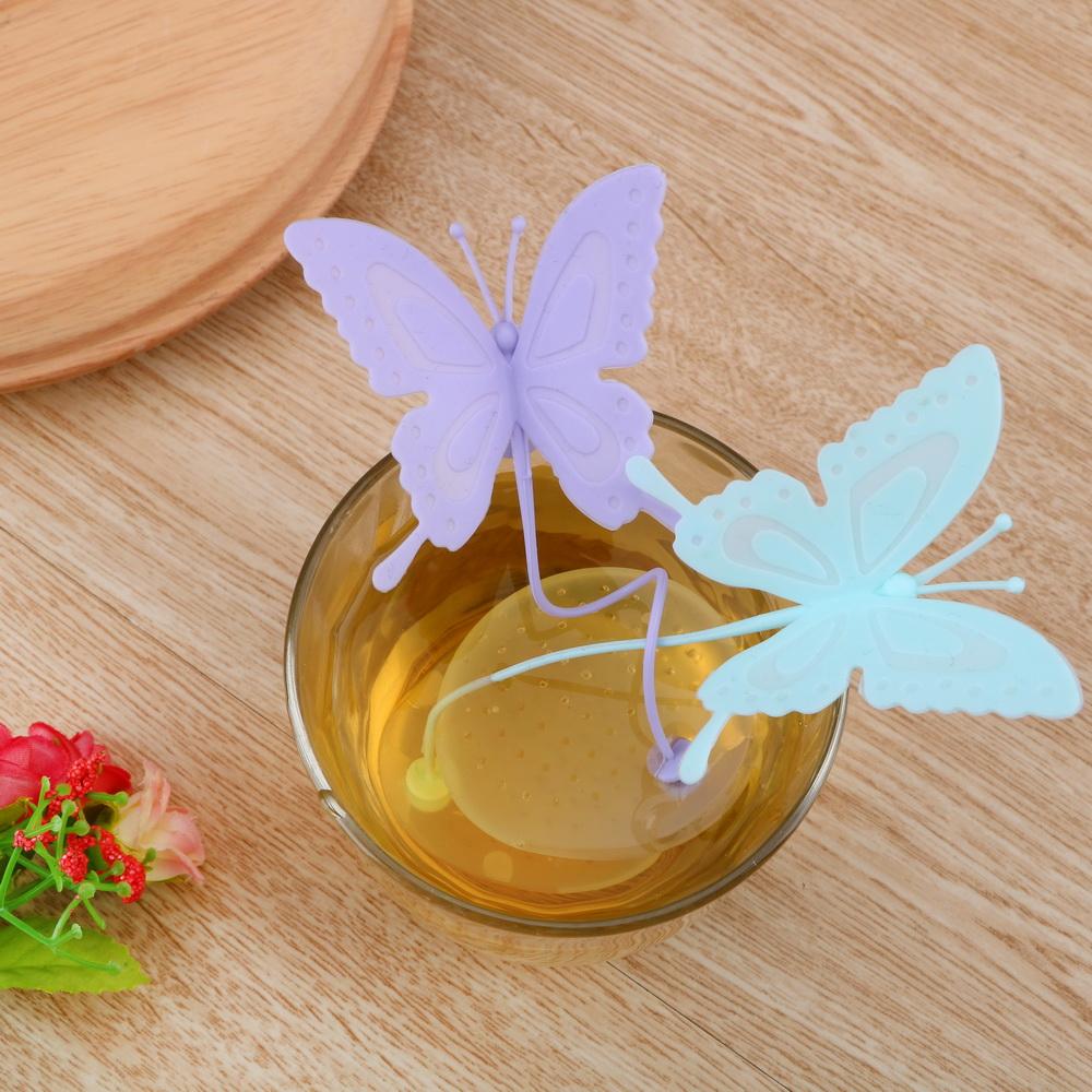 Изображение товара: Фильтр NICEYARD для заварки чая, чайные пакетики, ситечки, силиконовые чайные пакетики, кухонные приспособления, милая бабочка, чайные инструменты