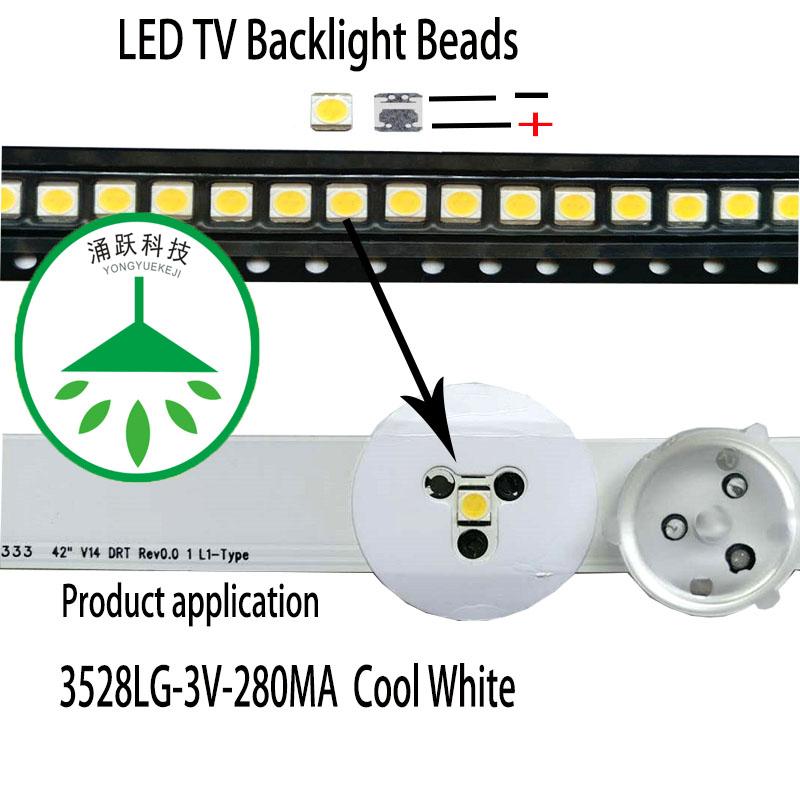 Изображение товара: 200 шт./лот ремонт lg tv светодиодная подсветка панель светодиодные патч-бусины 3528 3v 280ma холодный белый подходит для экрана lg.