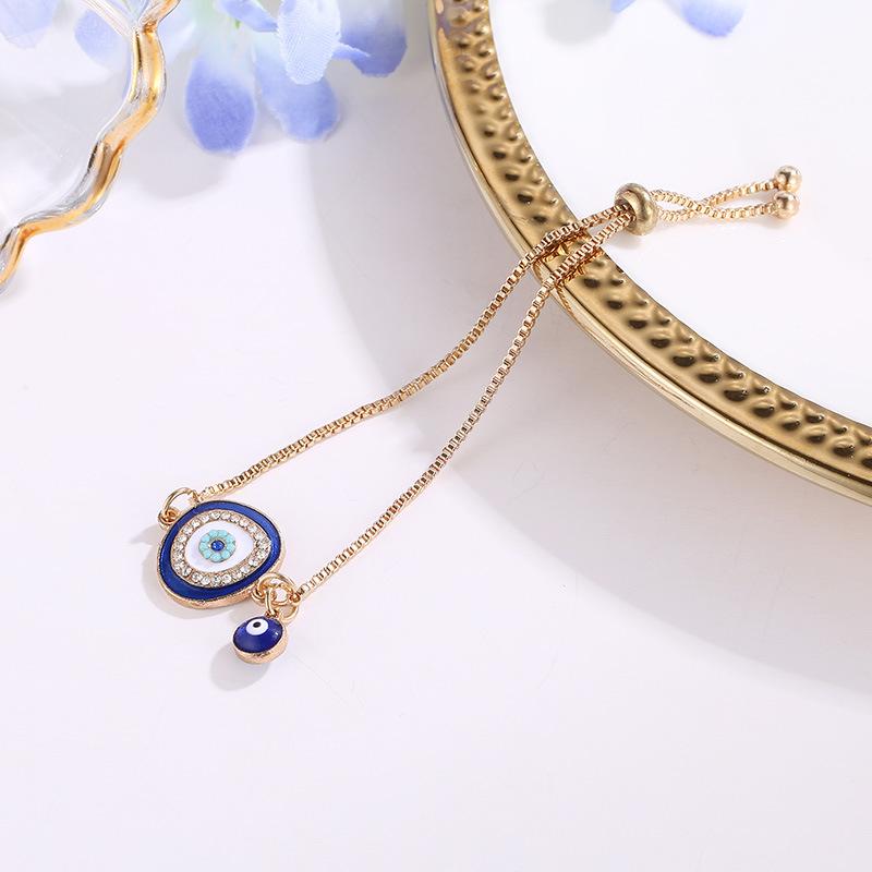 Изображение товара: Новый Этнический регулируемый браслет с голубыми глазами для женщин, модные ювелирные изделия для рук, изящные браслеты и браслеты, подарки на день рождения