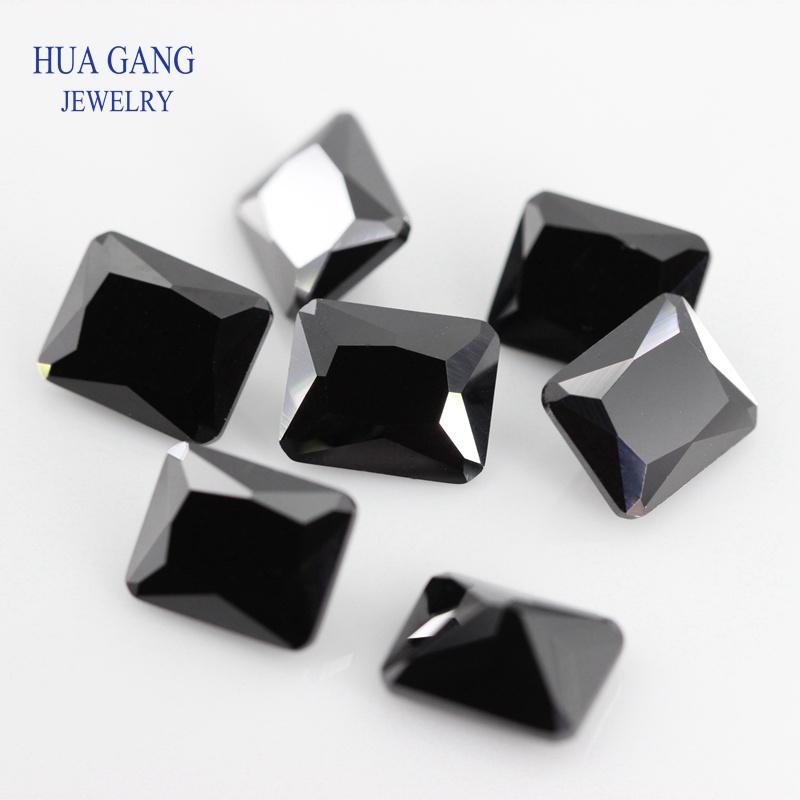 Изображение товара: Черная форма восьмиугольника, стеклянные бусины, искусственные камни для ювелирных изделий, размер 3x5 ~ 13x18 m, бесплатная доставка