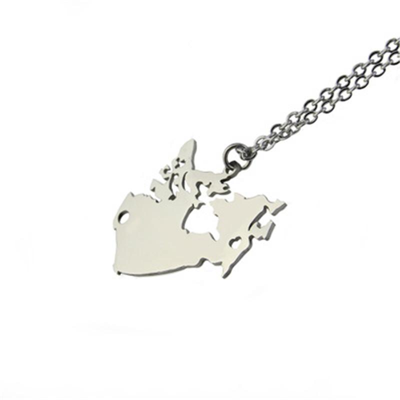 Изображение товара: Ожерелье из нержавеющей стали с подвеской в виде Карты Канады, 304