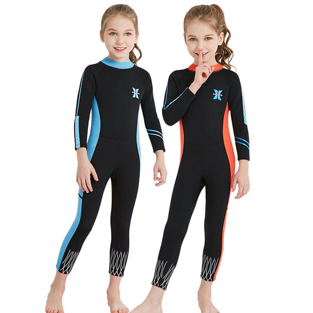 Изображение товара: Детский цельный гидрокостюм унисекс с длинными рукавами и защитой от ультрафиолета, неопреновый утепленный костюм для дайвинга, купальник