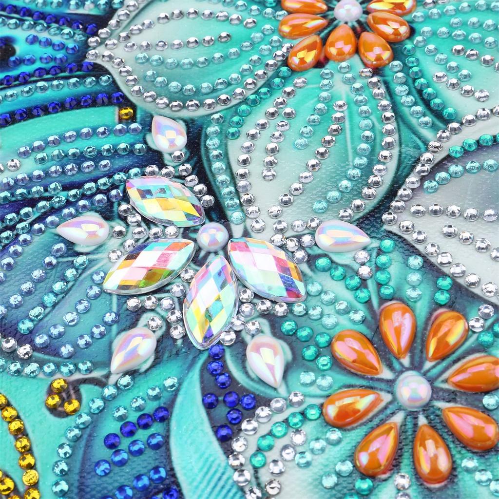 Изображение товара: DIY Алмазная картина специальной формы, Бабочка, цветочный узор, частичная дрель, вышивка крестиком, 5D бабочка, алмазная вышивка, подарки