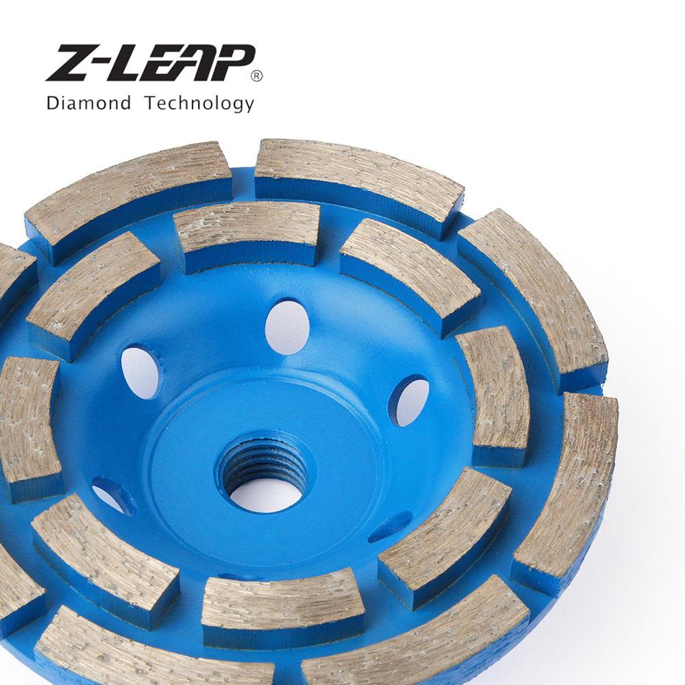 Изображение товара: Алмазный шлифовальный диск Z-LEAP 100 мм, 4 дюйма, двухрядный сегментный шлифовальный круг, мраморный гранит, вогнутый абразивный инструмент, резьба M14