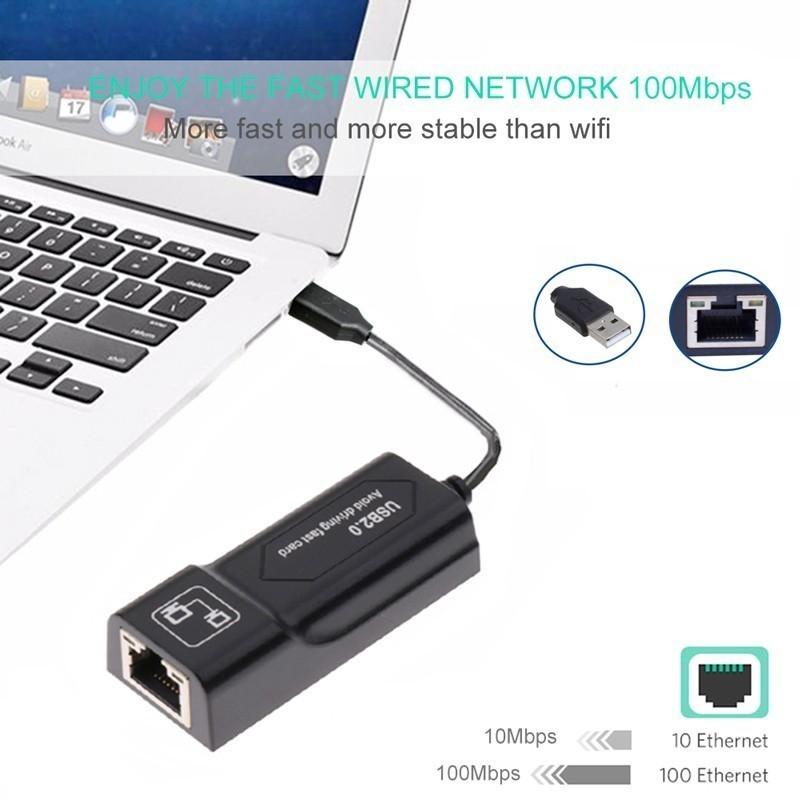 Изображение товара: USB Ethernet адаптер USB 2,0 к RJ45 10/100 Мбит/с сетевая карта LAN USB сетевой адаптер Lan RJ45 карта для ПК ноутбука Win7 Andriod