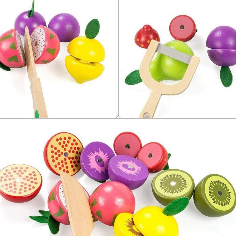 Изображение товара: Детские деревянные магнитные фрукты и овощи, детские игрушки для дома и кухни