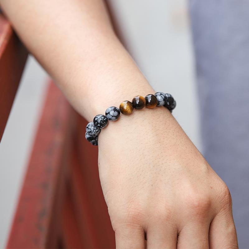 Изображение товара: Модные Простые браслеты на заказ, браслет из бусин из натурального камня, мужской браслет для ювелирных изделий в подарок