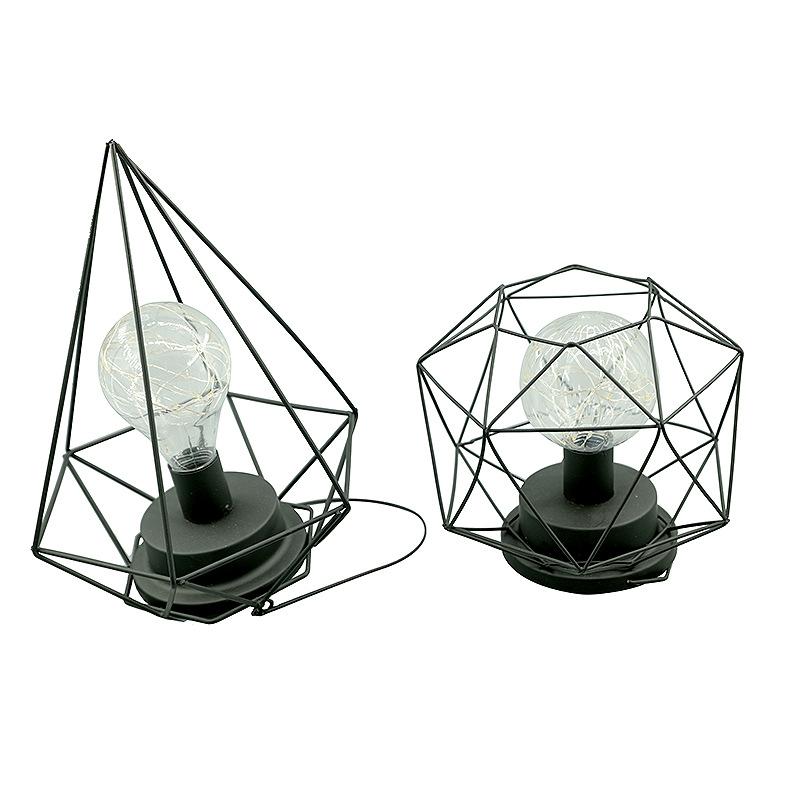 Изображение товара: Подвесная лампа для помещений Железный Ретро Лофт Пирамида Подвесная лампа Металлическая лампа на батарейках спальные ночные светильники