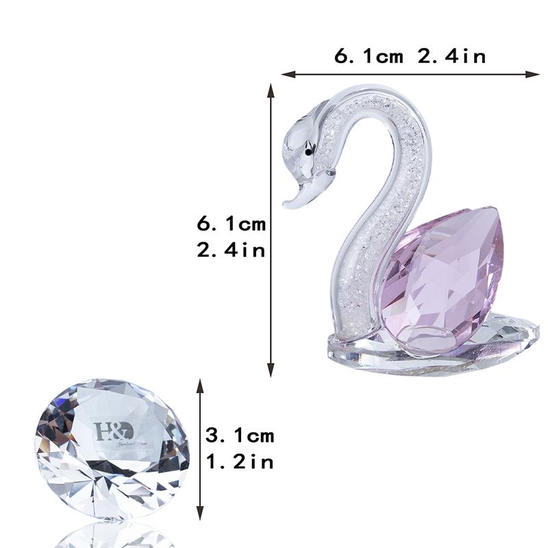 Изображение товара: H & D 3D кристалл фигурка лебедя художественное стекло животное бриллиант пресс-папье коллекционный Рождественский подарок домашнее украшение стола Свадебные сувениры