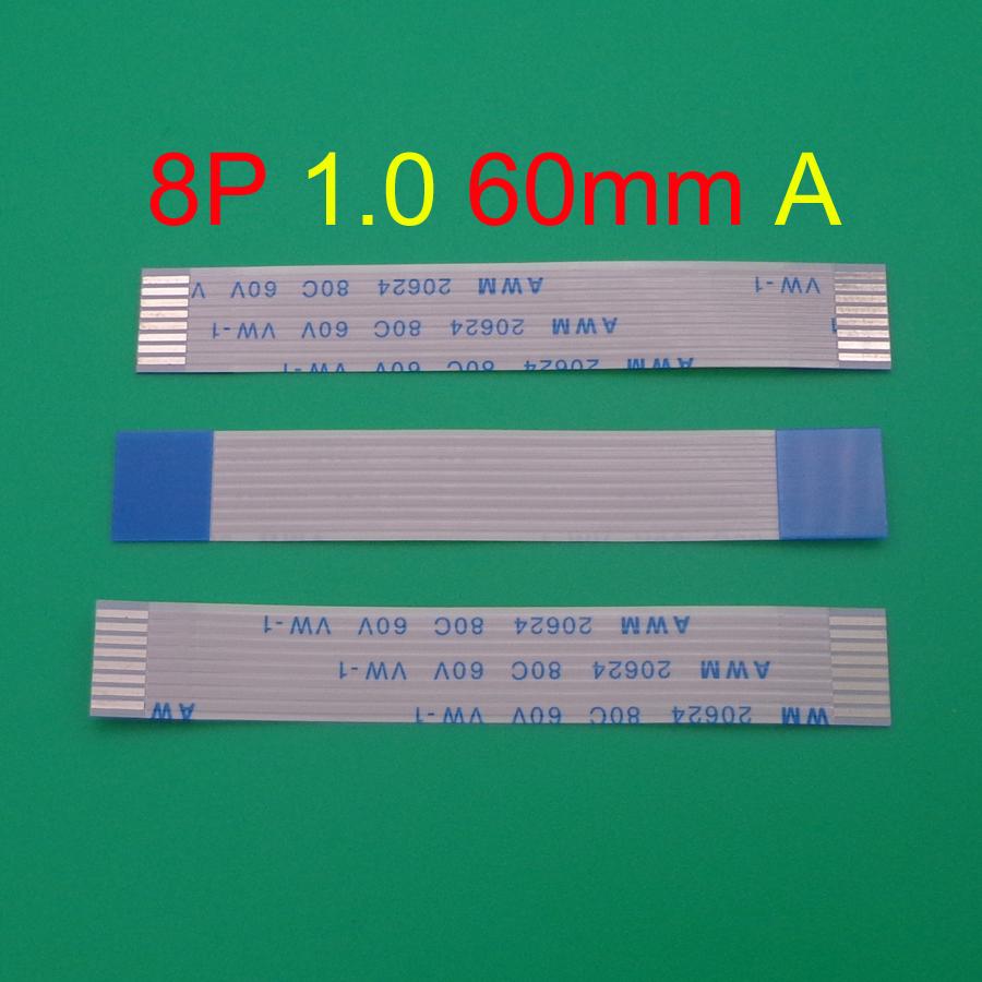 Изображение товара: 20 шт./лот Новый FFC FPC плоский гибкий кабель 1,0 мм Шаг 8 pin длина спереди 60 мм лента 8pin гибкий кабель 20624 80c 60v VW-1