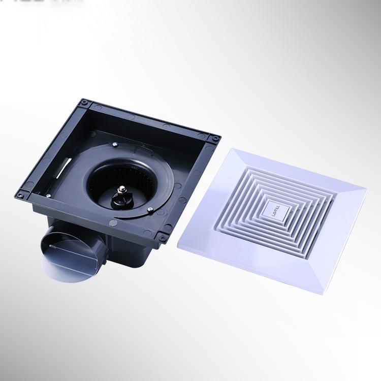 Изображение товара: 10-дюймовый потолочный вентилятор для ванной комнаты, бесшумный кухонный вентилятор, черная выхлопная труба