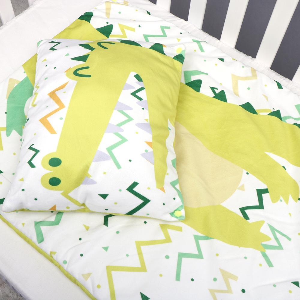 Изображение товара: Детский спальный мешок, 4 сезона, хлопковый материал с изображением животного аллигатора для новорожденных 0-12 месяцев